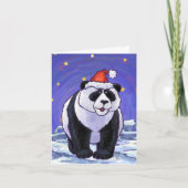 Panda Beer Kerstmis Feestdagen Kaart (Voorkant)