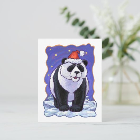 Panda Beer Kerstmis Feestdagenkaart (Staand voorkant)