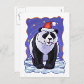 Panda Beer Kerstmis Feestdagenkaart (Voorkant / Achterkant)