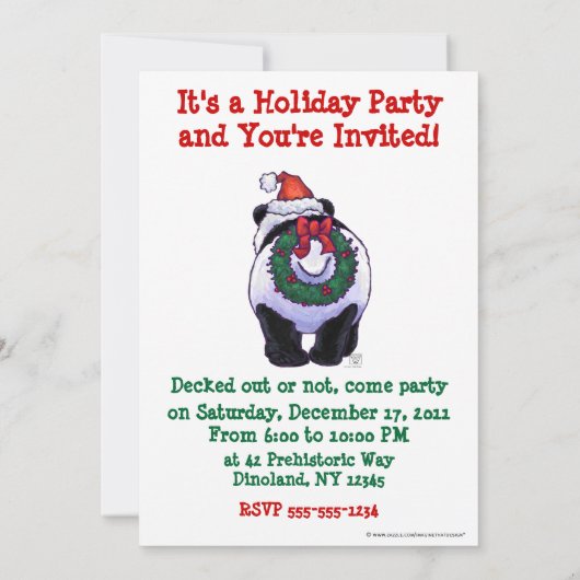 Panda Beer Kerstmis Kaart (Achterkant)