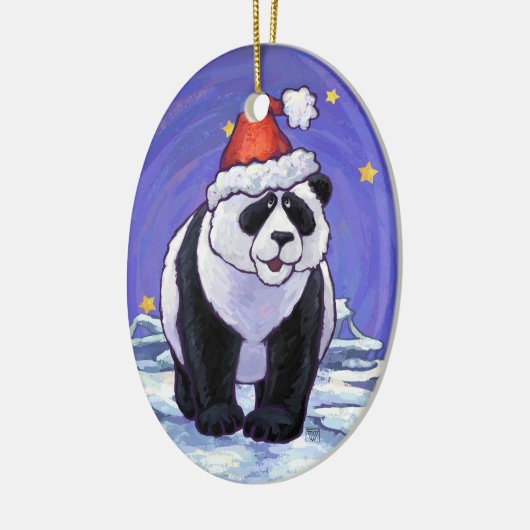 Panda Beer Kerstmis Keramisch Ornament (Links)