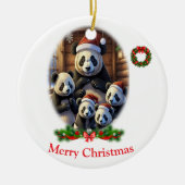 Panda Beer Kerstmis Keramisch Ornament (Voorkant)