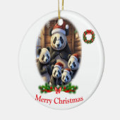 Panda Beer Kerstmis Keramisch Ornament (Links)