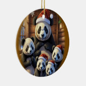 Panda Beer Kerstmis Keramisch Ornament (Rechts)