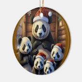 Panda Beer Kerstmis Keramisch Ornament (Links)
