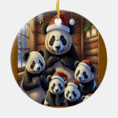Panda Beer Kerstmis Keramisch Ornament (Achterkant)