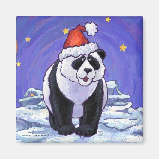 Panda Beer Kerstmis Magneet (Voorkant)
