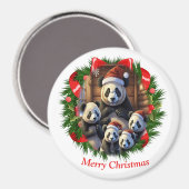 Panda Beer Kerstmis Magneet (Voorkant / Achterkant)