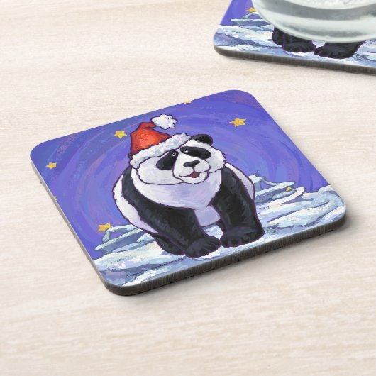 Panda Beer Kerstmis Onderzetter (Linkerzijde)