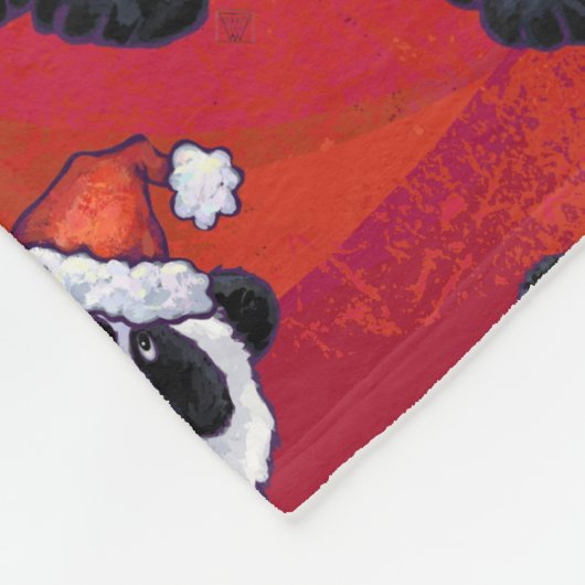 Panda Beer Kerstmis op rood Fleece Deken (Hoek)