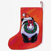 Panda Beer Kerstmis op rood Kleine Kerstsok (Achterkant)