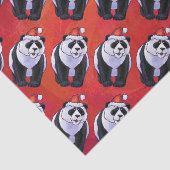 Panda Beer Kerstmis op rood Tissuepapier (Detail)