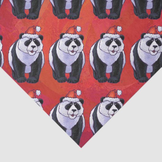 Panda Beer Kerstmis op rood Tissuepapier (Detail)