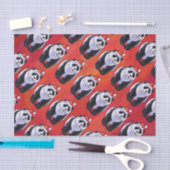 Panda Beer Kerstmis op rood Tissuepapier (Craft)