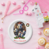 Panda Beer Kerstmis Papieren Bordje (Feest)