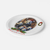 Panda Beer Kerstmis Papieren Bordje (Gekanteld)