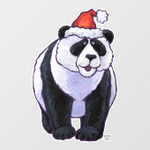 Panda Beer Kerstmis Raamsticker (Vel)