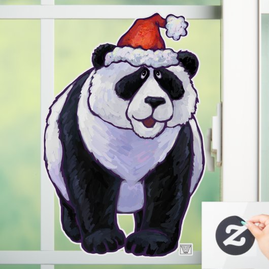 Panda Beer Kerstmis Raamsticker (Huis)