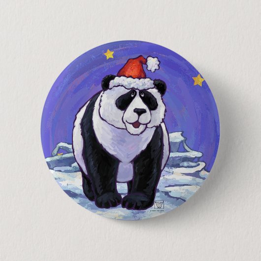 Panda Beer Kerstmis Ronde Button 5,7 Cm (Voorkant)