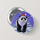 Panda Beer Kerstmis Ronde Button 5,7 Cm (Voorkant /achterkant)