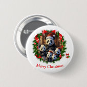 Panda Beer Kerstmis Ronde Button 5,7 Cm (Voorkant /achterkant)