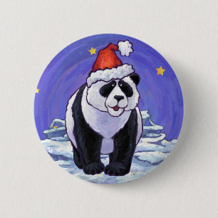 Panda Beer Kerstmis Ronde Button 5,7 Cm