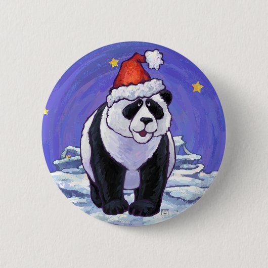 Panda Beer Kerstmis Ronde Button 5,7 Cm (Voorkant)