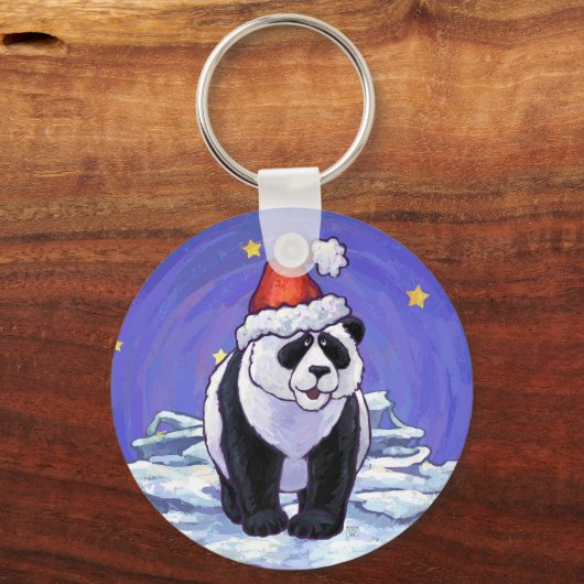 Panda Beer Kerstmis Sleutelhanger (Voorkant)