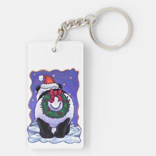Panda Beer Kerstmis Sleutelhanger (achterkant)