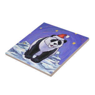 Panda Beer Kerstmis Tegeltje