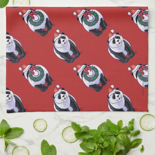 Panda Beer Kerstmis Theedoek (Gevouwen)