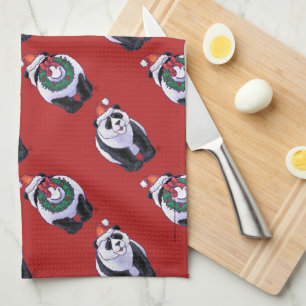 Panda Beer Kerstmis Theedoek