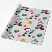 Panda Beer kerstpatroon Cadeaupapier (Uitgerold)