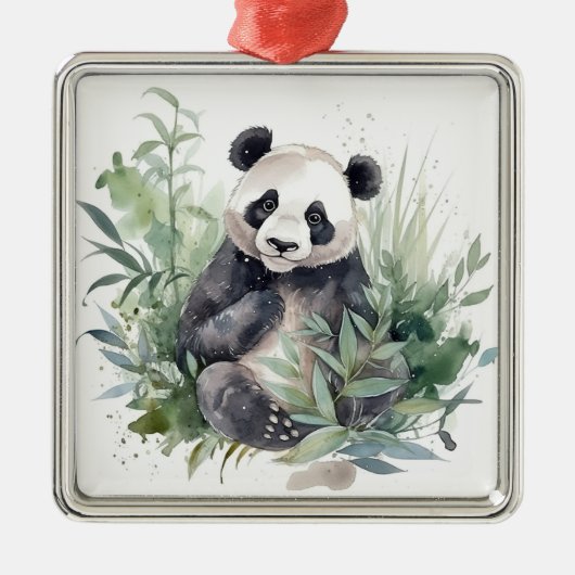 Panda Beer kerstversiering Metalen Ornament (Voorkant)