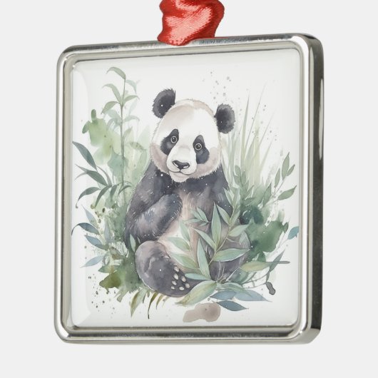 Panda Beer kerstversiering Metalen Ornament (Links)
