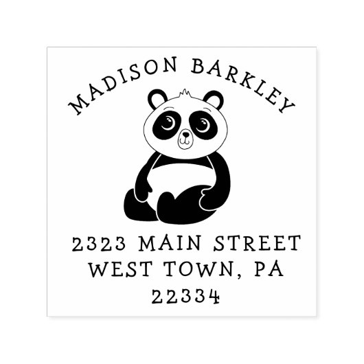 Panda Beer Kind Leuke retour adres stempel (Design)