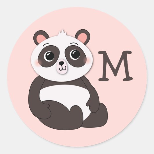 Panda Beer Kind Schattigee naam Envelop Seal Stick Ronde Sticker (Voorkant)