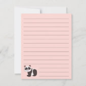 Panda Beer Kinderen Schattigee platte Briefpapiere Bedankkaart (Achterkant)