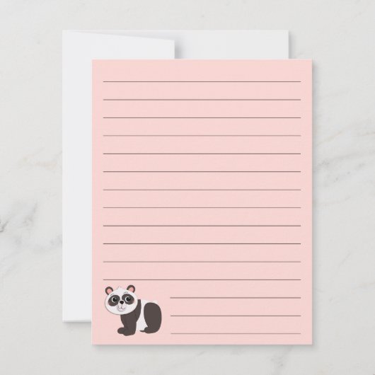 Panda Beer Kinderen Schattigee platte Briefpapiere Bedankkaart (Achterkant)