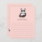 Panda Beer Kinderen Schattigee platte Briefpapiere Bedankkaart (Voorkant / Achterkant)