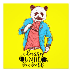 Panda Beer Klasse tot de aftrap American football Foto Afdruk