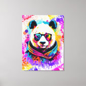 Panda Beer - Kleurrijke Panda Beer Schilderij Canvas Afdruk (Voorkant)