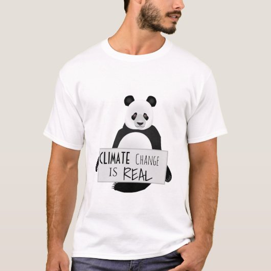 Panda Beer Klimaatverandering is echt T-shirt (Voorkant)