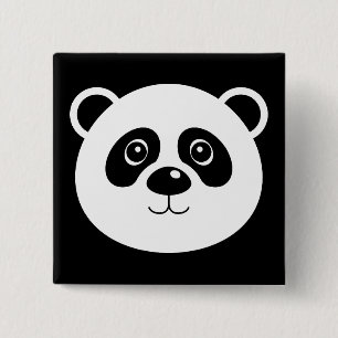 Panda Beer Knop Badge Speld Vierkante Button 5,1 Cm