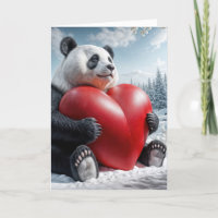 Panda Beer knuffelen een groot rood hart