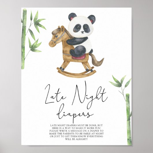 Panda beer - Late night luierspel Poster (Voorkant)