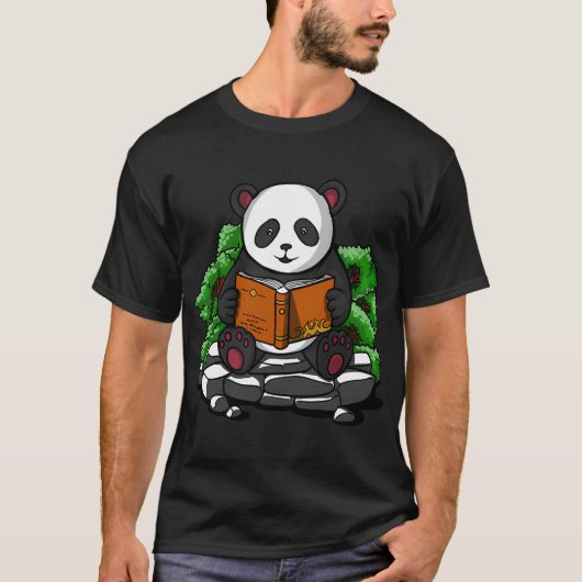 Panda Beer Leest Boek T-shirt (Voorkant)