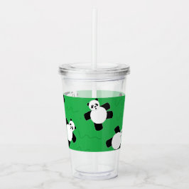 Panda beer leggen op gras acryl drinkbeker