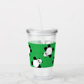 Panda beer leggen op gras acryl drinkbeker (Links)