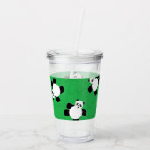 Panda beer leggen op gras acryl drinkbeker (Achterkant)